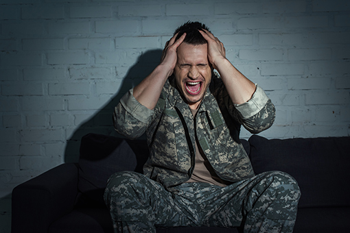Tampa Soldier Shouting Before PTSD Treatment Session